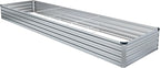 2 Pack 12x4x1FT Galvanized Raised Garden Bed Kit, Outdoor Metal Planter Box for Vegetables, Bottomless Rectangular Gardening Bed with Support Rods, Tool-Free Assembly, Silver