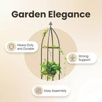 100% Metal Obelisk Garden Trellis 5.5 Feet Tall Sturdy Plant Support for Climbing Vines and Flowers Stands,1pc Upgrade (Bronze, Medium)