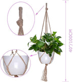 Plant Hanger, 10 Pieces 40'' Macrame Plant Hangers, Hanging Planters for Indoor Plants Pots, Plant Holder Basket Jute Rope Holder for Indoor Outdoor Garden Home Decorations (Natural)