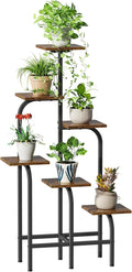 6 Tier Plant Stand Indoor, Plant Shelf for Multiple Plants, Flower Pot Holder Shelf, Planter Display Rack for Patio Garden Balcony Living Room Bedroom Decor, Rustic Brown