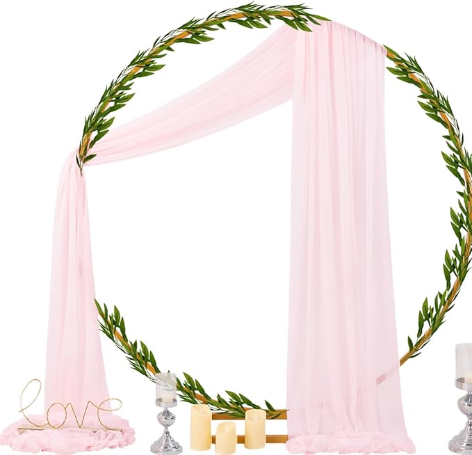 Outdoor Curtain Fabric: Blush Pink Sheer Chiffon, 29 x 236 Inch