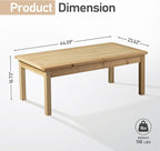VINGLI Solid Wood Patio Coffee Table, Outdoor Garden Tea Table for Porch Balcony Yard, 44.09" Long Rustic End Table, Weather-Resistant Wooden Console Table