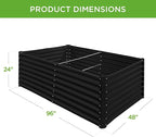 Best Choice Products 8x4x2ft Outdoor Metal Raised Garden Bed, Deep Root Planter Box for Vegetables, Herbs & Flowers, 478-Gallon Capacity, 100% Non Toxic Materials - Black