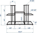 MTB Garden 3 Tier 8 Potted Metal Large Plant Stand for Indoor Outdoor Flower Pot Display Planter Shelf, Charcoal Grey