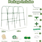 2 Pack Cucumber Trellis for Raised Bed, U-Shape Garden Trellis for Climbing Plants Outdoor, Metal Arch Trellis for Vegetables, Plant Support for Tomato, Bean, Pea