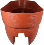 EMSCO Group Bloomers Railing Planter with Drainage Holes – 24" Weatherproof Resin Planter – Terracotta
