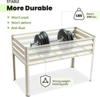 King Bird Large Raised Garden Bed with Cover Galvanized Elevated Planter Box with Legs 48×24×56 in for Backyard, Patio, Balcony, 400lb Capacity, Beige