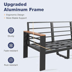 Aoxun Aluminum Patio Furniture Set 3 Seats, Oversized Outdoor Sectional for Porch, Balcony, Deck