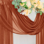 Outdoor Curtain Panel Sheer Chiffon Terracotta 29 x 236 Inch