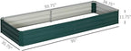 Outsunny Galvanized Raised Garden Bed, 8' x 3' x 1' Metal Planter Box, for Growing Vegetables, Flowers, Herbs, Succulents, Green