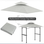 Grill Gazebo Replacement Top, 5 * 8 Outdoor BBQ Top Cover, Double Layer BBQ Gazebo Top Canopy for Model #L-GG001PST-F (Gray)