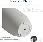 Tall Planters for Outdoor Plants, Large Concrete Flower Pots for Garden Front Porch, Patio, Indoor (Gray)