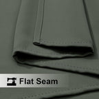 NICETOWN 2 Panels Outdoor Curtains Waterproof Fixed Grommet/Back Tab on Top & Bottom, Thermal Insulated Windproorf Sun Blocking Outdoor Drapes with Rope for Patio/Gazebo, W52 x L84, Greyish Green