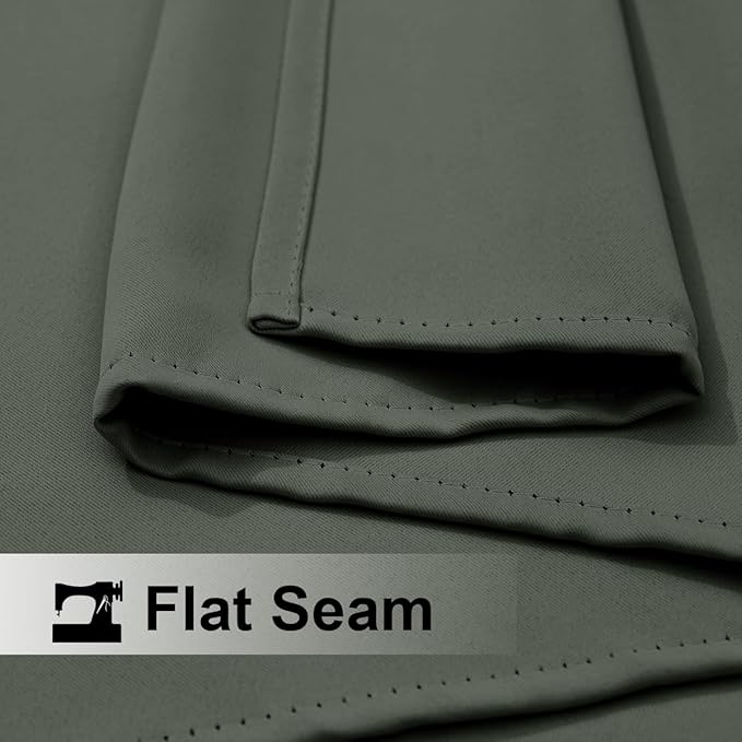 NICETOWN Outdoor Curtains 2 Panels Bottom Weighted for Patio Waterproof, Grommet Thermal Insulated Fixed Windproof Blackout Outdoor Curtains Privacy for Pergola, W52 x L95, Greyish Green