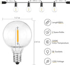 Brightown Outdoor String Lights, 100FT 50+2 G40 Bulbs Shatterproof Patio Lights, IP65 Waterproof Dimmable Hanging Connectable Globe LED Outdoor Lights for Backyard, Bistro, Porch, Deck, Balcony
