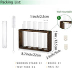 Terrarium Propagation Station with 5 Glass Test Tubes, Brown Wood Stand