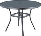 VICLLAX Round Patio Dining Table, 41 inch Metal Outdoor Dining Table by HOME