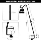 FEED GARDEN 2 Pack 29 Inch Adjustable Deck Hook,Solid Steel Deck Hangers for Bird Feeders,Lanterns, Flower Basket and Suet Baskets with Clamp,Black