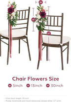 Artificial Flower Aisle Pew Markers 8 Pcs Marsala Blush Wedding Decor