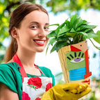 Abstract Face Planters Pots Head,Unique Head Planter for Indoor Plants,Funny Face Flower Pot,Colorful Plant Pots for Outdoor Garden Decor and Home Art Decoration(Eclectic)