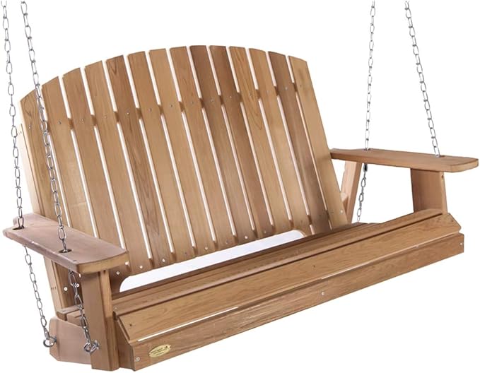 All Things Cedar PS50 Adirondack Outdoor Swing | 4-ft Cedar Porch Swing | Unmatched Craftsmanship, Durable Garden Swing | Spacious Seat, Compatible with A-Frame and Pergola Arbor | 52x24x35