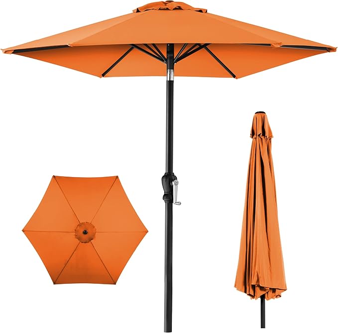 Best Choice Products 10ft Outdoor Table Compatible Steel Polyester Market Patio Umbrella w/Crank and Easy Push Button Tilt