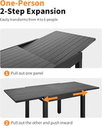 5 Pieces Outdoor Dining Set, Never-Rust Aluminum Expandable Patio Dining Table Set, 32"-65" Extendable Dining Table and Stackable Textilene Dining Chairs for Backyard, Deck, Indoor, Black
