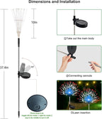 Solar Garden Lights Outdoor Waterproof, 2 Pack 120 LED Solar Firework Lights Decorative Garden Décor Outside for Flowerbed Pathway Party Christmas Decoration, Multicolor