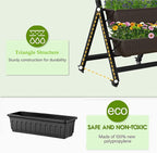 Homdox 5-Tier Elevated Garden Bed- Freestanding Vertical Raised Bed for Gardening with 5 Garden Planter Boxes- Perfect to Grow Vegetables Herbs Flowers Indoor, Black