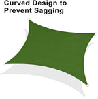 LOVE STORY Custom Size 7'x12' Piquant Green Sun Shade Sail Rectangle UV Block Canopy Patio Sail Sunshades Fabric for Outdoor Garden Carport (We Make Custom Size)