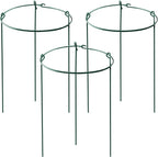 HiGift 3 Pack Peony Cages Support Stakes Ring for Garden, Round Plant Support for Outdoor (10" W x 17" H), Indoor Plant Cages Hoops Plant Rings for Tomatoes,Rose,Astilbes,Vine Indoor Potted Plants