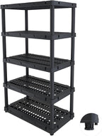 Plastic Storage Shelves, Plastic Heavy Duty Shelves 16.93" D x 35.43" W x 72.44" H,5-Tier Garage Storage Shelving, Shelving Units and Storage