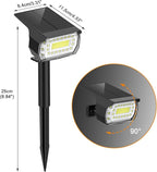 LANSOW Solar Spot Lights Outdoor, [2 Pack/76 LED] 2-in-1 Solar Landscape Spotlights, 3 Modes IP65 Waterproof Dusk to Dawn Solar Powered Flood Wall Lights for Outside Yard Garden Path(Cool White)