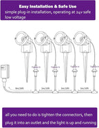Elenora Christmas Spotlights Outdoor, All-in-ONE RGBW Halloween Spot Lights with Remote, 6W 24V Plug-in Color Changing Low Voltage Landscape Lighting Kit with IP65 Waterproof for Yard Garden, 4 Pack