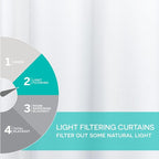 Exclusive Home Cabana Solid Indoor/Outdoor Light Filtering Hook-and-Loop Tab Top Curtain Panel Pair, 54"x144", White