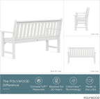 POLYWOOD Vineyard 60" Outdoor Patio Bench, White