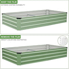 Galvanized Raised Garden Bed Outdoor | Metal Raised Garden Bed for Gardening 2Pack | Large Planter Box for Vegetables Flowers Fruits | Easy Assembly & Safety Design Flower Beds 6x3x1ft Olive Green