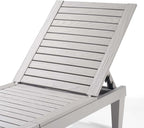 Nestl Patio Chairs - Grey Chaise Lounge Chair Outdoor, 5-Position Adjustable Sun Tanning Chair, Waterproof Pool Lounge Chairs, Reclining Lawn Chair, Lightweight Outdoor Lounge Chairs