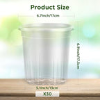 30 Packs 1 Gallon Reinforced Clear Nursery Pots with Drainage Holes, 7 Inch Transparent Plastic Plant Pot Seedling Planter for Vegetable Propagation, Root Cutting, Seed Starting