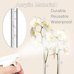 Plant Stakes,Plant Sticks 20PCS Acrylic Clear Plant Support Stakes,16 Inches Garden Single Stem Orchid Stakes for Indoor and Outdoor Plants,Orchid,Potted Plants,Tomatoes,Flowers（with 20PCS Clips）