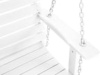 Poly Lumber 2-Seat Porch Swing, HIPS 4.5-Feet Bench Swing with Foldable Cup Holders,18/8 Stainless Steel Hardware, High Backrest and Deep Contoured Seat (Snow White, 4.5-feet)