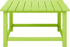 Patio Coffee Table, Lime 30.75-Inch Square HDPE Outdoor