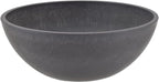 PSW Pot Collection M30DC 12-inch Plastic/Stone/Wood Composite Low Bowl Planter – No Drainage Hole (Drillable), Shallow Indoor/Outer Pot for Succulents, Bonsai, Fairy Gardens, Herbs, Dark Charcoal