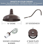 Wall Lights - Dark Bronze Farmhouse Barn Light, 16-Inch Dome