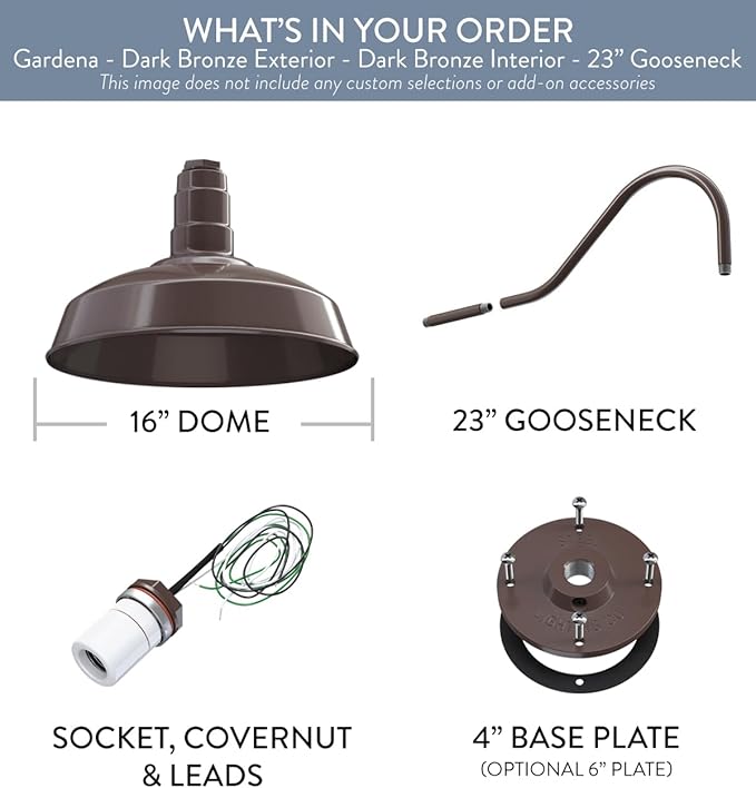 Wall Lights - Dark Bronze Farmhouse Barn Light, 16-Inch Dome