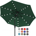 ABCCANOPY Durable Solar Led Patio Umbrellas with 32LED Lights 9FT (Forest Green)