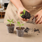 BTPLASTIK 200 Pack 2.5 Inch Clear Nursery Pots with Drainage Hole, Transparent Seed Starter Pots, Sturdy Plastic Plant Pot for Planting Seedlings Vegetables Herbs, Gardening Gifts