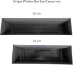 The HC Companies 24 Inch Eclipse Window Planter Box with Drainage Holes & Attached Saucer, Lightweight UV-Resistant Plastic Indoor Outdoor Planters, 2-Pack Flower Box for Garden Home Decor, Warm Gray