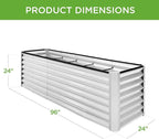 Best Choice Products 8x2x2ft Raised Outdoor Metal Garden Bed, Deep Root Box Planter for Vegetables, Flowers, Herbs, 240 Gallon Capacity, 100% Non Toxic Materials - Galvanized
