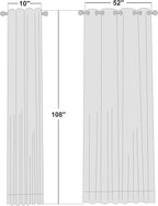 NICETOWN 2 Panels Waterproof Outdoor Curtains Fixed Grommet & Back Tab on Top & Bottom, Thermal Insulated Keep Rain & Sun Out Blackout Windpoorf Outdoor Draperies with Rope, W52 by L108, Light Beige